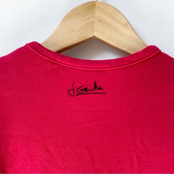 Junior Gaultier Girls Long Sleeve Top Size 6A Pink Tartan Trim Designer Shirt - Picture 5 of 7